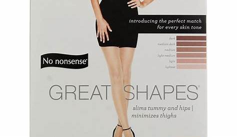 No Nonsense Great Shapes All-Over Shaper Pantyhose, Midnight Black CB9