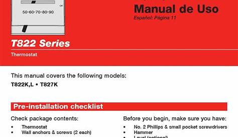 HONEYWELL T822K OWNER'S MANUAL Pdf Download | ManualsLib