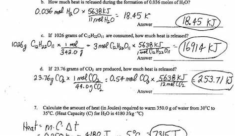 Mole Practice Calculations Worksheet Work