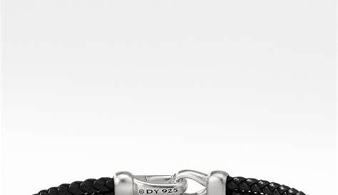 David Yurman Cable ID Black Leather Bracelet | Nordstrom | Black