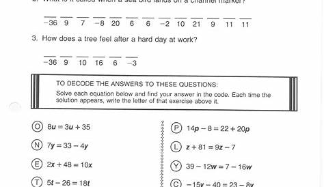 math worksheet with answers