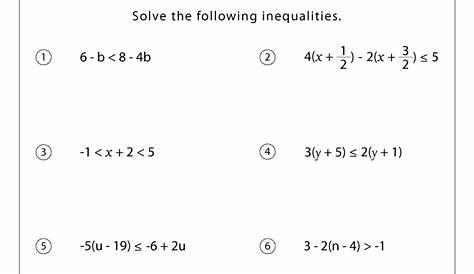 solve and graph the inequalities worksheets answer key
