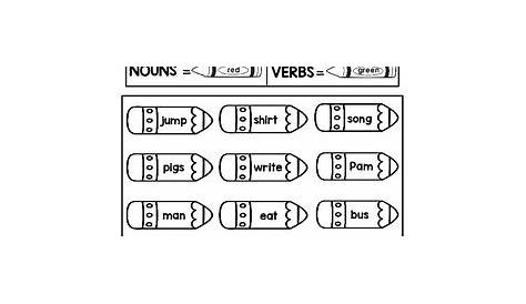 Identifying Nouns And Verbs Worksheets - Printable Worksheet Template