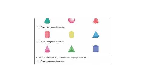 Faces, Edges, and Vertices of 3D Shapes Worksheets 3d Shapes Worksheets