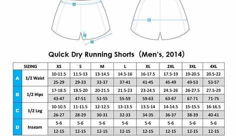 womens shorts size chart
