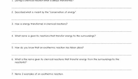 Exothermic And Endothermic Reactions Worksheet - Worksheets For