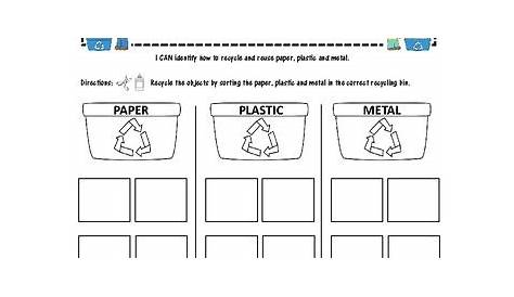 reduce reuse recycle worksheets