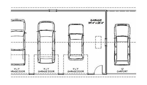 22 x 22 garage how cars fit diagram