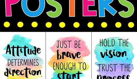 Inspirational Growth Mindset Posters - Mindfulness Posters - Watercolor