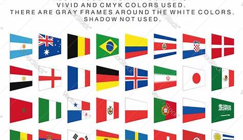 Rectangular flags 2018 world cup countries Vector Image