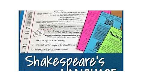 shakespeare's language worksheets
