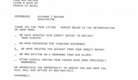 sample credit deletion letter