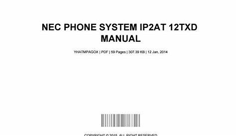 nec phone system manual
