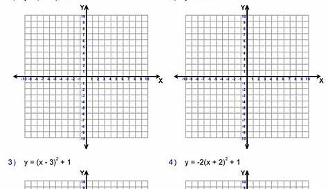 graphing parabolas equations worksheet