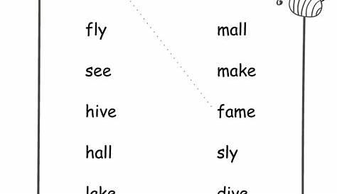 Collection Of Kindergarten Rhyming Word Worksheets Free – Worksheets