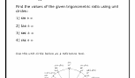 Using and Understanding the Unit Circle Worksheets