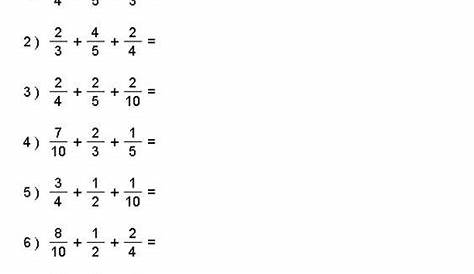 Adding Fractions Worksheets With Answer Key - Worksheets Master