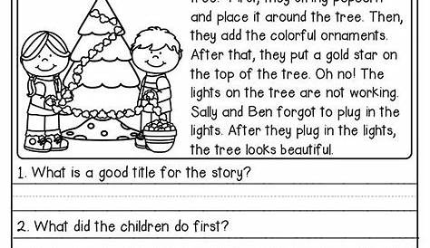 reading comprehension worksheets 1st grade