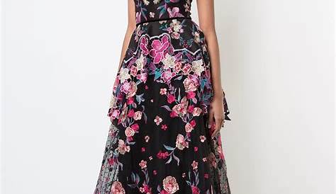 Marchesa Notte Organza Floral Dress | Floral dresses long, Dresses