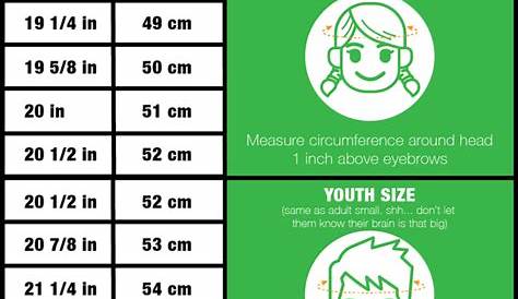 youth helmet size by age