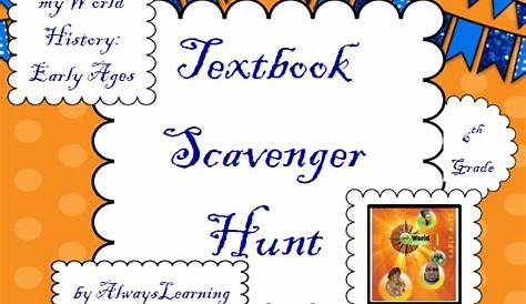 generic textbook scavenger hunt worksheet