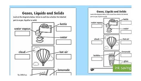 Gases, Liquids and Solids Activity (teacher made) - Twinkl