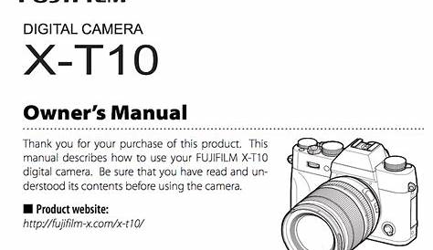 Fujifilm X-T10 User’s Manual Available for Download Online - Camera Times
