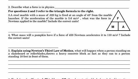 13 Best Images of Newton's Laws Of Motion Worksheets - Free Worksheets