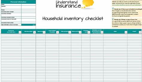 household inventory list for insurance