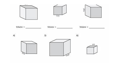 volume cube worksheets