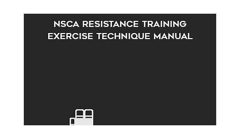 NSCA Resistance Training Exercise Technique Manual - Trading Forex