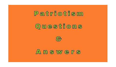 Patriotism Questions & Answers - WittyChimp