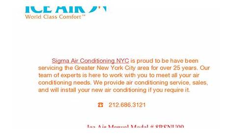 an advertisement for the ice air conditioning service in new york, n y