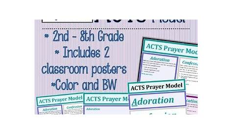 ACTS Prayer Model - Worksheets and Classroom Posters by The Crafty Church