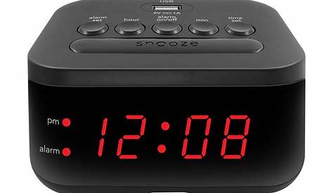 Mainstays Digital Alarm Clock with USB Charge Port, Snooze and Battery