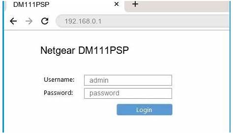 Netgear DM111PSP Router Login and Password