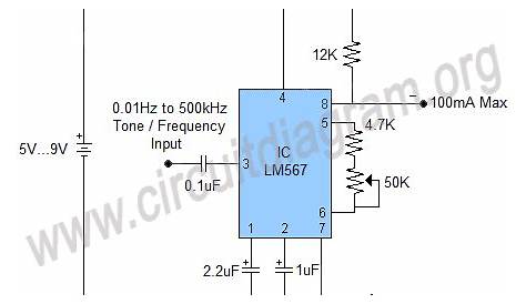 0.01Hz To 500kHz Adjustable Tone & Frequency Decoder Circuit Using