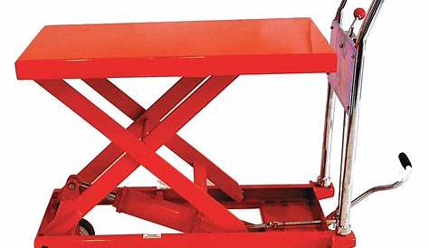 SOUTHWORTH Manual Mobile Scissor-Lift Table, 600 lb Load Capacity, 32