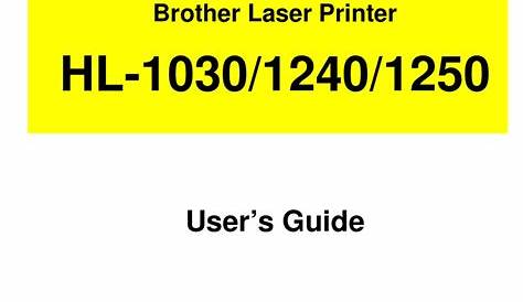 BROTHER HL-1030 PRINTER USER MANUAL | ManualsLib