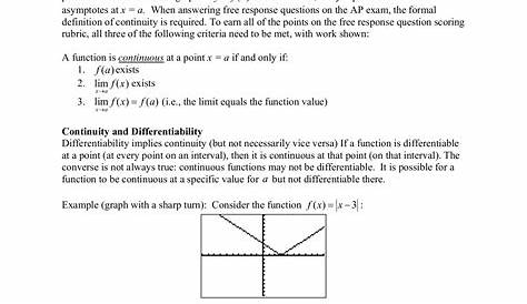 limits and continuity homework