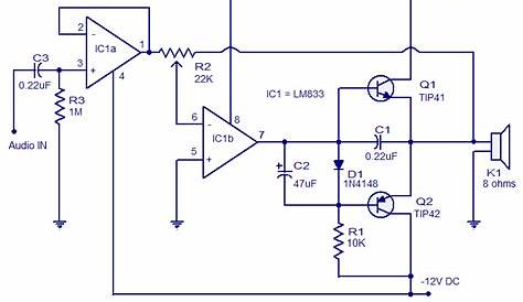 tip41 tip42 amplifier circuit diagram
