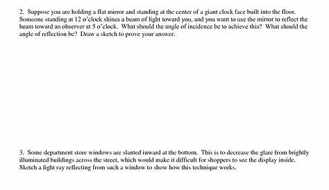 7 Best Images of Mirrors And Reflection Worksheet Answers - Light