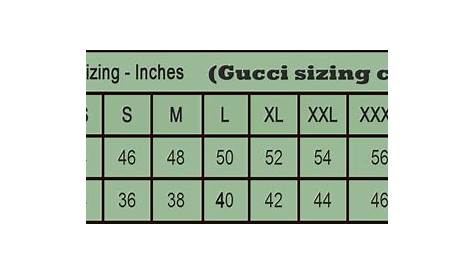 gucci clothing size chart