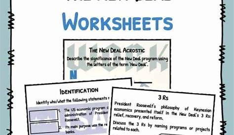 The New Deal Facts, Worksheets & Information For Kids