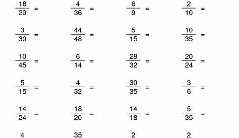 simplifying fractions worksheet 6th grade