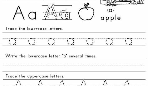 lowercase letter a worksheet