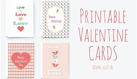 Printable Valentine Cards ~ Card Templates ~ Creative Market