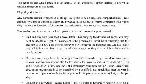 Sample Letter For Therapy Support Animal / The Number Of Fake Emotional