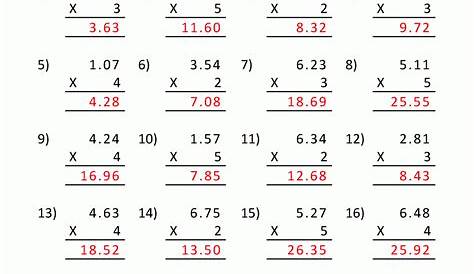 5th Grade Math Multiplication Worksheets Printable - Times Tables