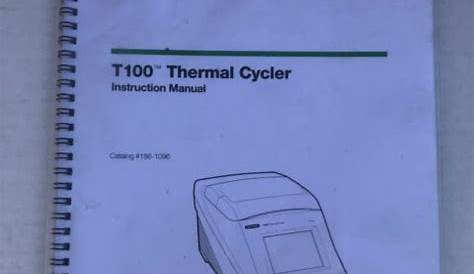 biorad t100 thermal cycler manual
